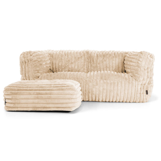 Albert 2-seter Saccosekk Sofa - Ultrabehagelig Kord Krem 02