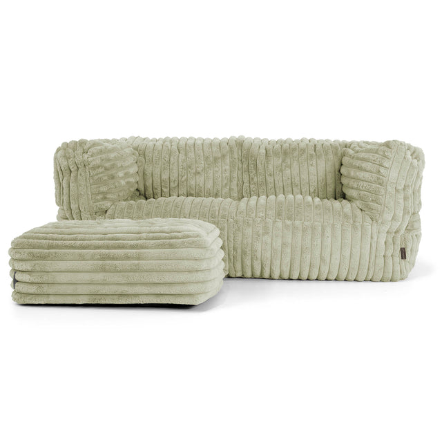 Albert 2-seter Saccosekk Sofa - Ultrabehagelig Kord Salviegrønn 02