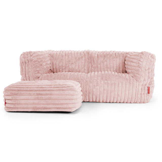 Albert 2-seter Saccosekk Sofa - Ultrabehagelig Kord Støvete Rosa 02
