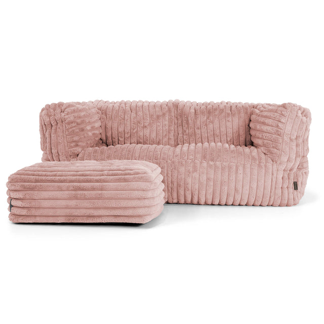 Albert 2-seter Saccosekk Sofa - Ultrabehagelig Kord Støvete Rosa 02