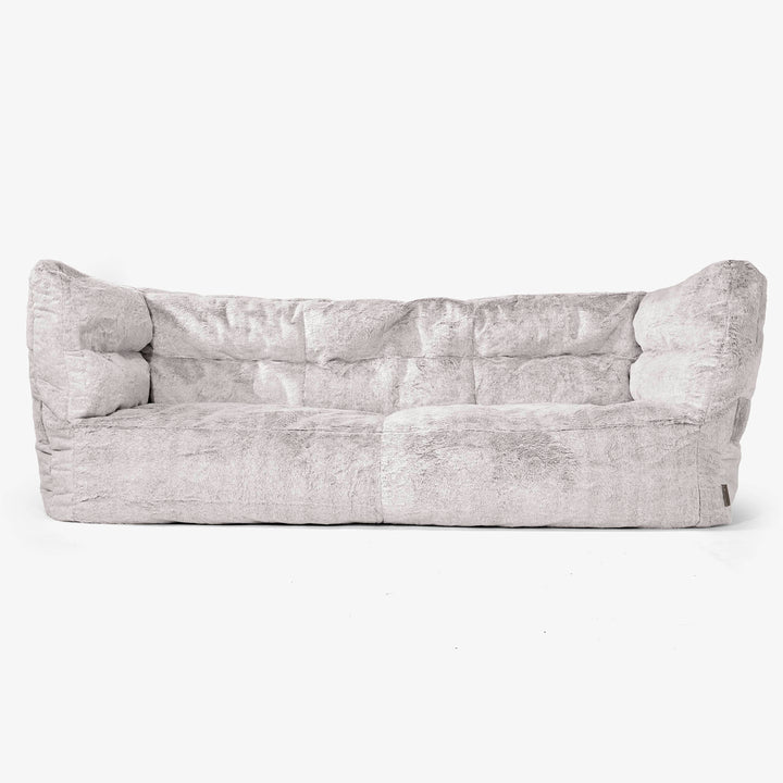 Albert 3-seter Saccosekk Sofa 2.0 - Kanin-fuskepels Lysegrå 01