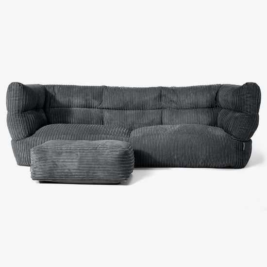 Albert 3-seter Saccosekk Sofa 2.0 - Kordfløyel Svart 02