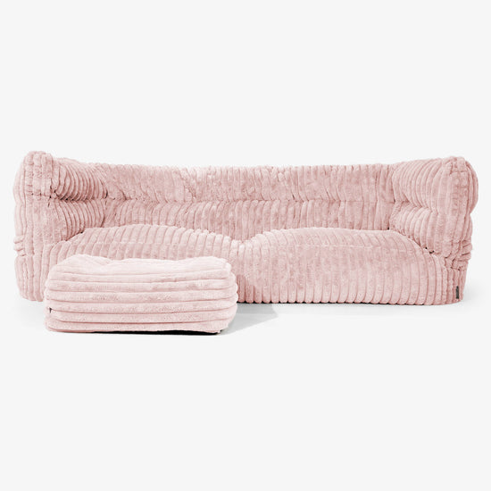 Albert 3-seter Saccosekk Sofa 2.0 - Ultrabehagelig Kord Støvete Rosa 02