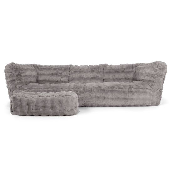 Albert 3-seter Saccosekk Sofa - Falsk Pels Boble Grå 02