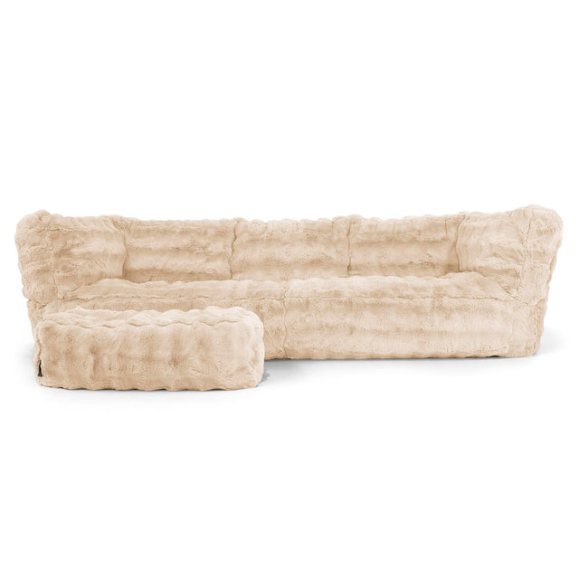 Albert 3-seter Saccosekk Sofa - Falsk Pels Boble Krem 02
