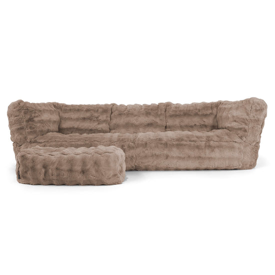 Albert 3-seter Saccosekk Sofa - Falsk Pels Boble Mink 02