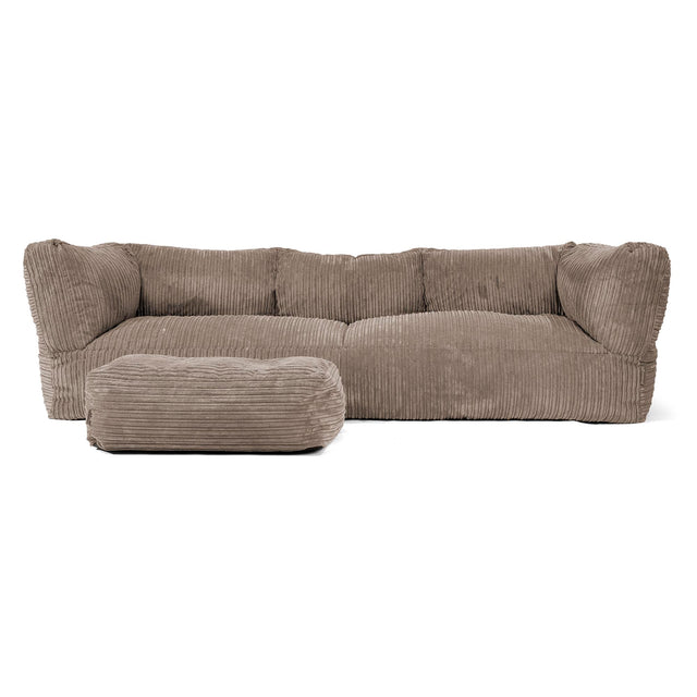 Albert 3-seter Saccosekk Sofa - Kordfløyel Duegrå 02