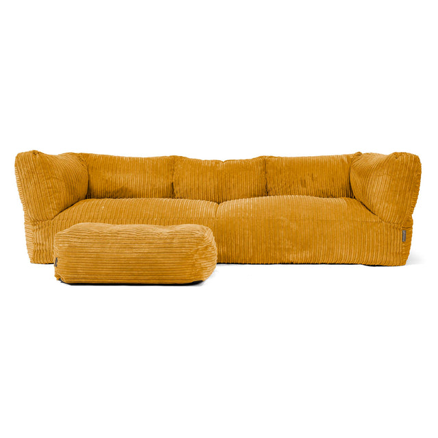 Albert 3-seter Saccosekk Sofa - Kordfløyel Gylden Honning 02