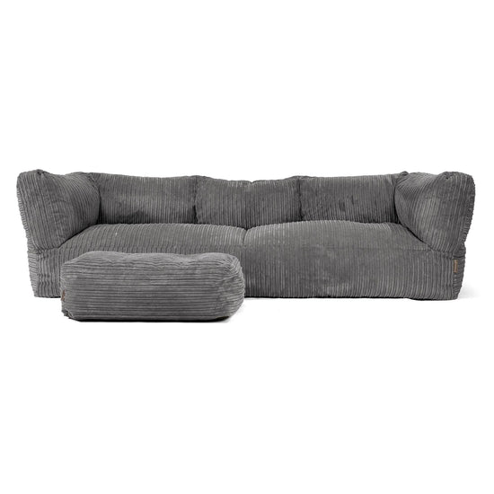 Albert 3-seter Saccosekk Sofa - Kordfløyel Skifergrå 02