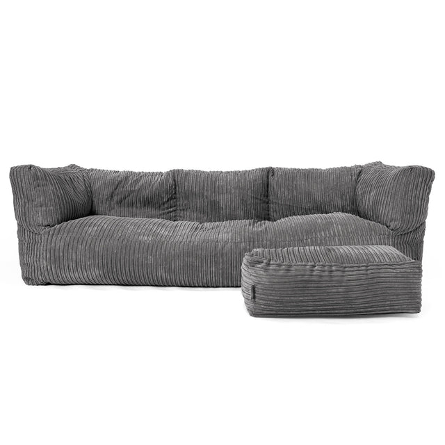 Albert 3-seter Saccosekk Sofa - Kordfløyel Skifergrå 02