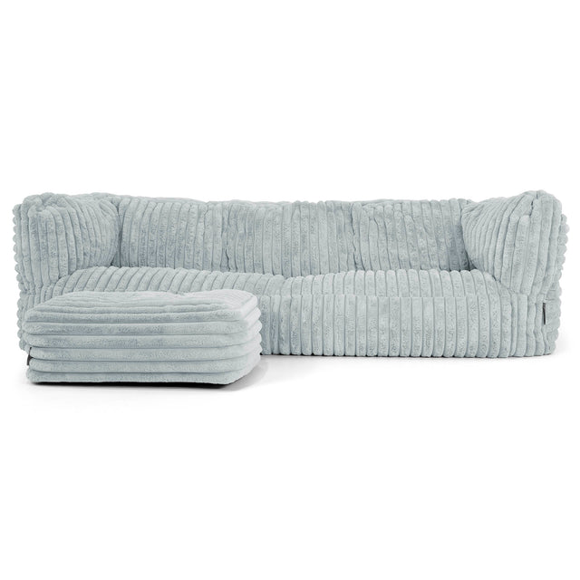 Albert 3-seter Saccosekk Sofa - Ultrabehagelig Kord Andeggblå 02