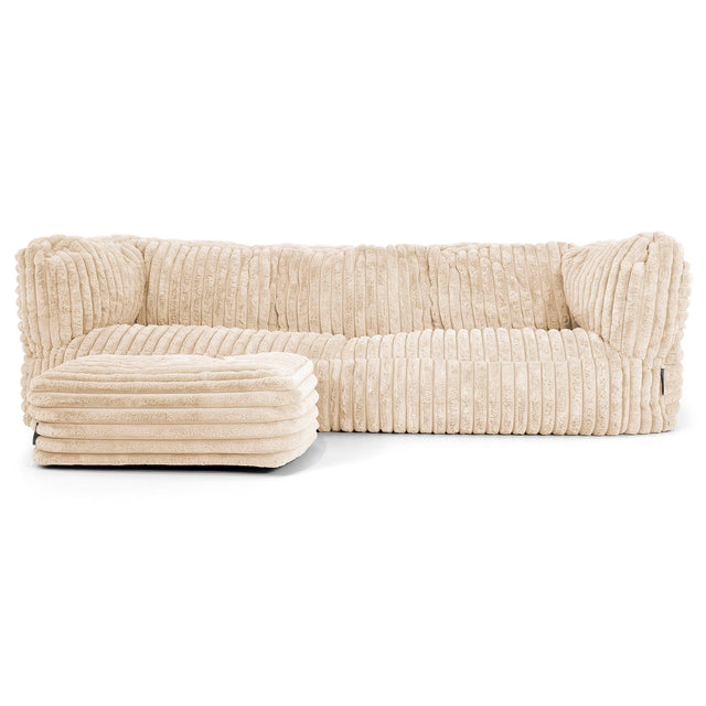 Albert 3-seter Saccosekk Sofa - Ultrabehagelig Kord Krem 02