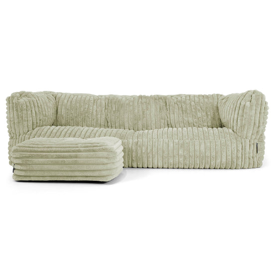 Albert 3-seter Saccosekk Sofa - Ultrabehagelig Kord Salviegrønn 02