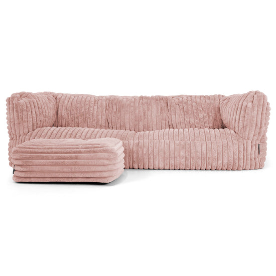 Albert 3-seter Saccosekk Sofa - Ultrabehagelig Kord Støvete Rosa 02