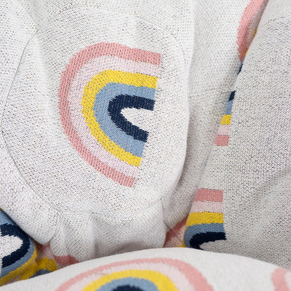 Klassisk Sakkosekk til Barn 1-5 år - Strikket Regnbue Fabric Close-up Image