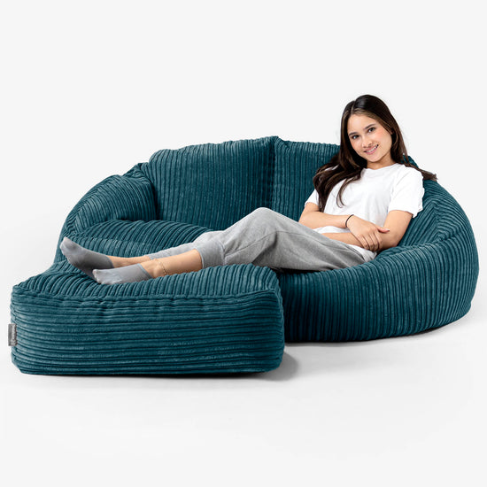 Bubble Sofa-saccosekk - Kordfløyel Mørketurkis 03