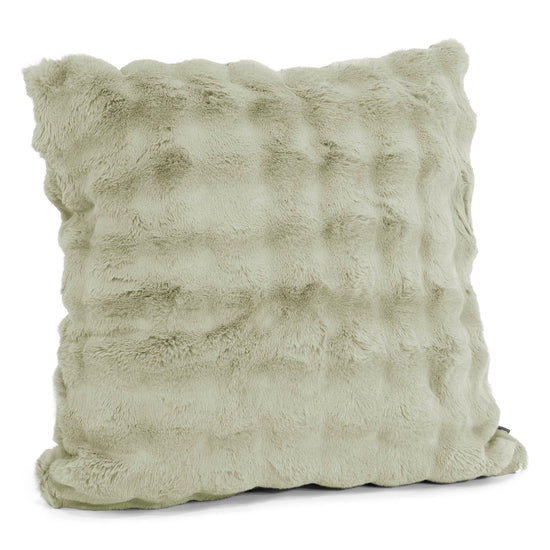 Ekstra Stor Putetrekk 70 x 70cm - Falsk Pels Boble Salviegrønn 02