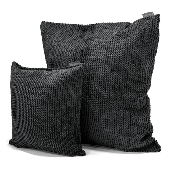 Ekstra Stor Putetrekk 70 x 70cm - Pom-pom Svart 02