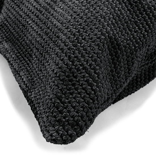 Ekstra Stor Putetrekk 70 x 70cm - Pom-pom Svart 03