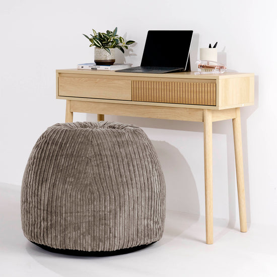 Ergonomisk Kontor-pouf Stol - Kordfløyel Duegrå - 02