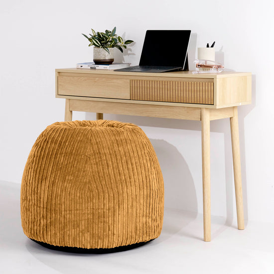 Ergonomisk Kontor-pouf Stol - Kordfløyel Gylden Honning - 02