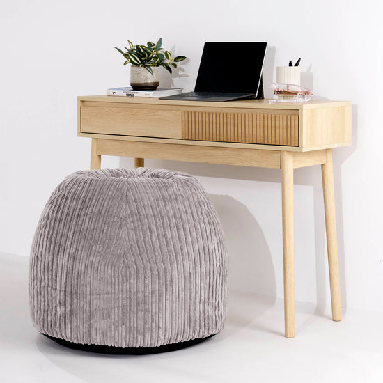Ergonomisk Kontor-pouf Stol - Kordfløyel Sølvgrå - 02