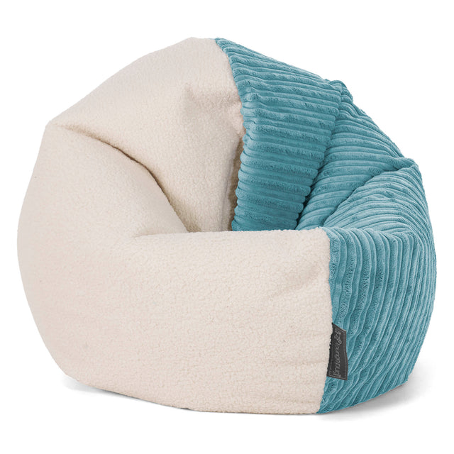 Flexforma Saccosekk for Småbarn 1-3 år - Bouclé & Kordfløyel Turkis 01