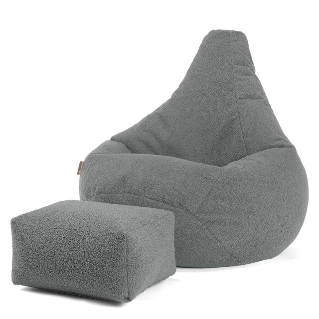 Hvilestol Saccosekk - Bouclé Grå 01