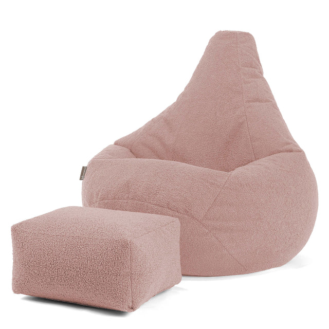 Hvilestol Saccosekk - Bouclé Rosa 01