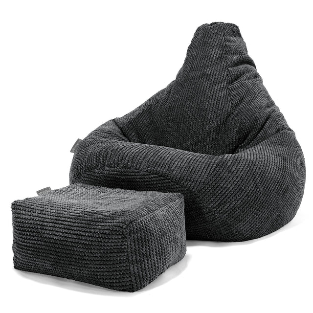 Hvilestol Saccosekk - Pom-pom Svart 01