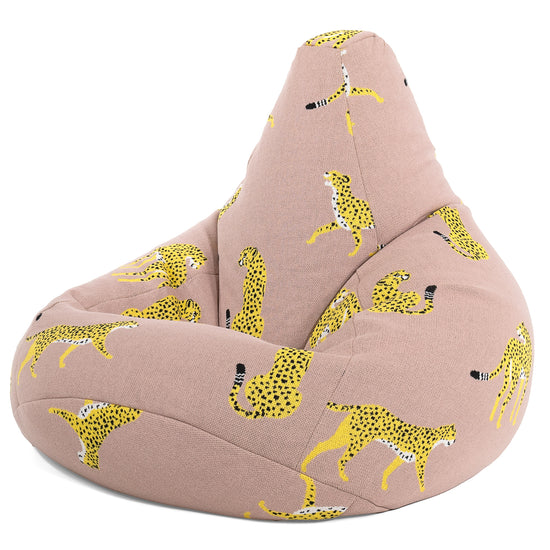 Hvilestol Saccosekk - Strikket Gepard Rosa 02