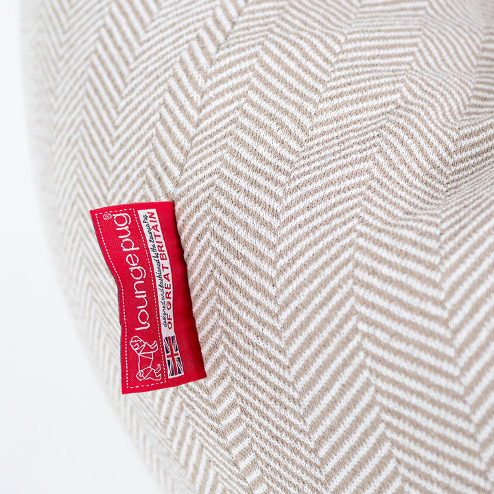 Hvilestol Saccosekk - Strikket Sildebensmønster Stein 03