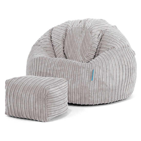 Klassisk Sakkosekk til Barn 1-5 år - Kordfløyel Sølvgrå 02