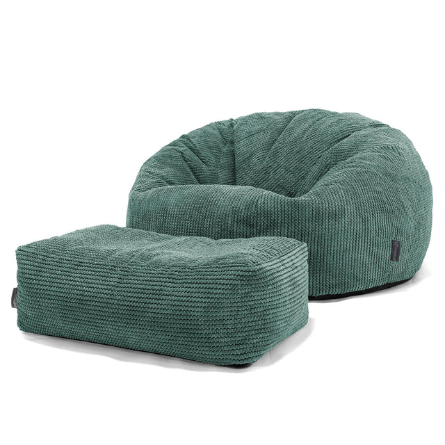Klassisk Sakkosekk Sofa - Pom-pom Mosegrønn 02
