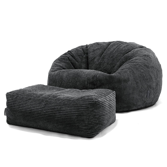 Klassisk Sakkosekk Sofa - Pom-pom Svart 02