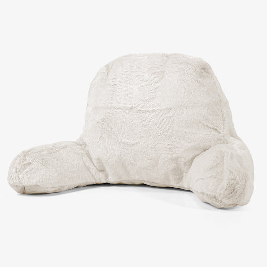 Lesepute med Høy Ryggstøtte - Kanin-fuskepels Hvit 01