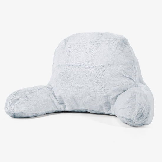 Lesepute med Høy Ryggstøtte - Kanin-fuskepels Støvete Blå 01