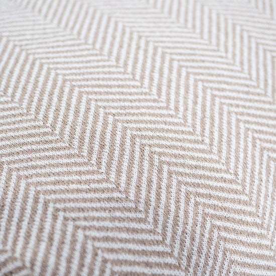 Liten Fotskammel - Strikket Sildebensmønster Stein 03