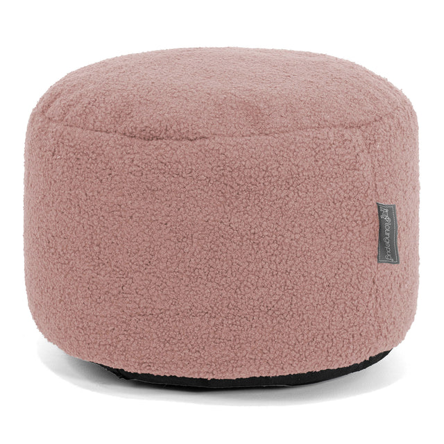 Liten Rund Fotskammel - Bouclé Rosa 01