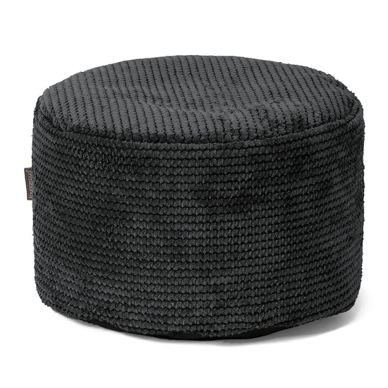 Liten Rund Fotskammel - Pom-pom Svart 01