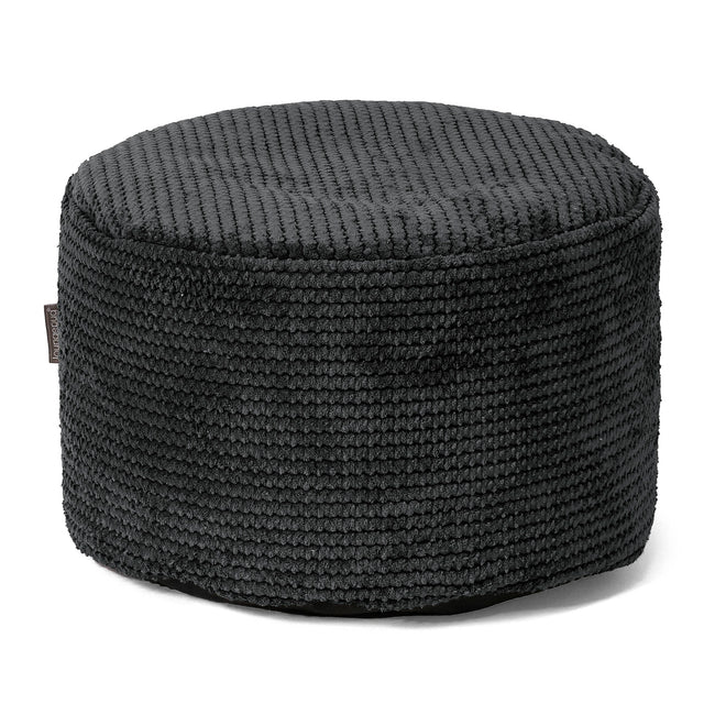 Liten Rund Fotskammel - Pom-pom Svart 01