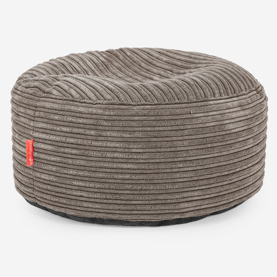 Ottoman Puff med Serveringsbrett - Kordfløyel Duegrå - 02