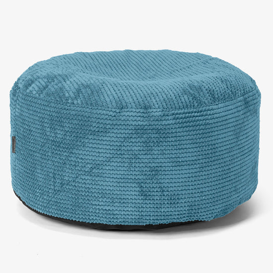 Ottoman Puff med Serveringsbrett - Pom-pom Turkis - 02