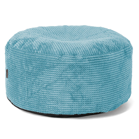 Ottoman Puff med Serveringsbrett - Pom-pom Turkis - 02