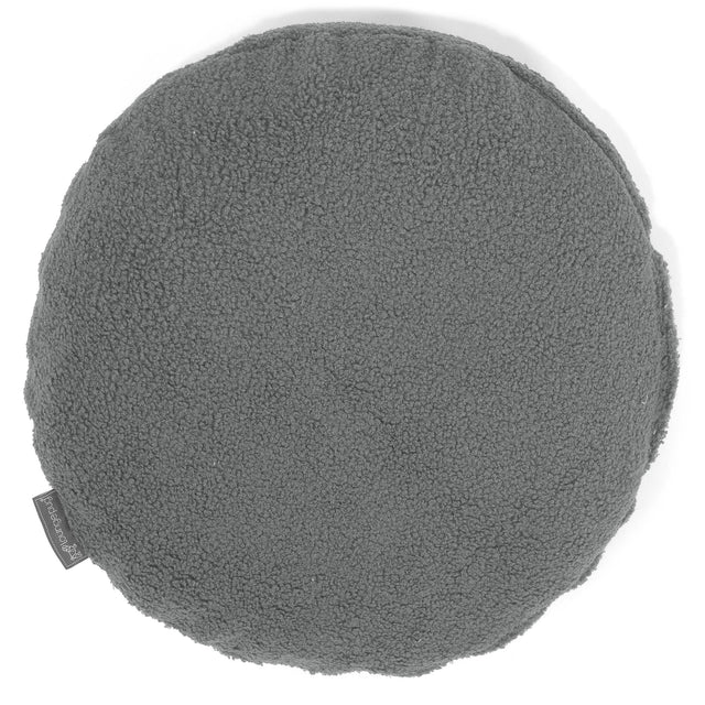 Rund Putetrekk 50cm - Bouclé Grå 01