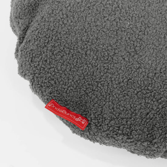 Rund Putetrekk 50cm - Bouclé Grå 02