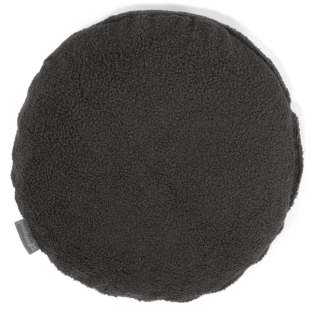 Rund Putetrekk 50cm - Bouclé Grafitt 01