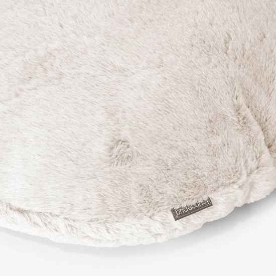 Rund Putetrekk 50cm - Kanin-fuskepels Hvit 02