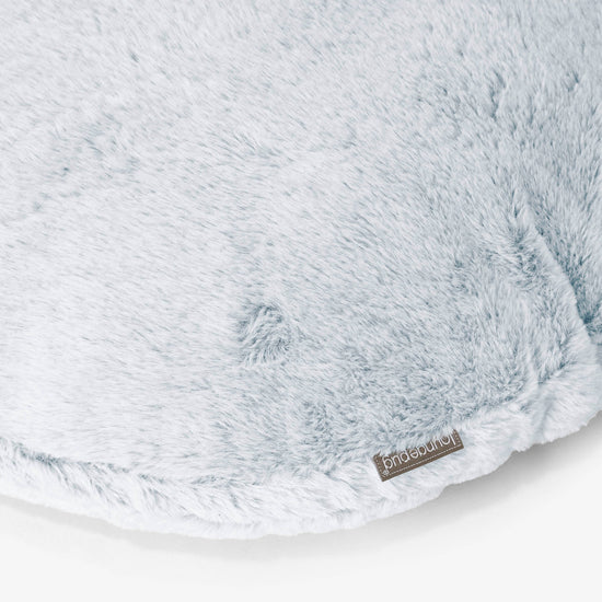 Rund Putetrekk 50cm - Kanin-fuskepels Støvete Blå 02