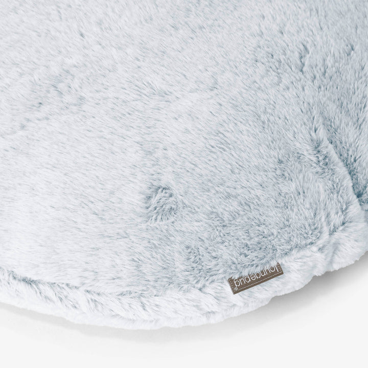 Rund Putetrekk 50cm - Kanin-fuskepels Støvete Blå 02